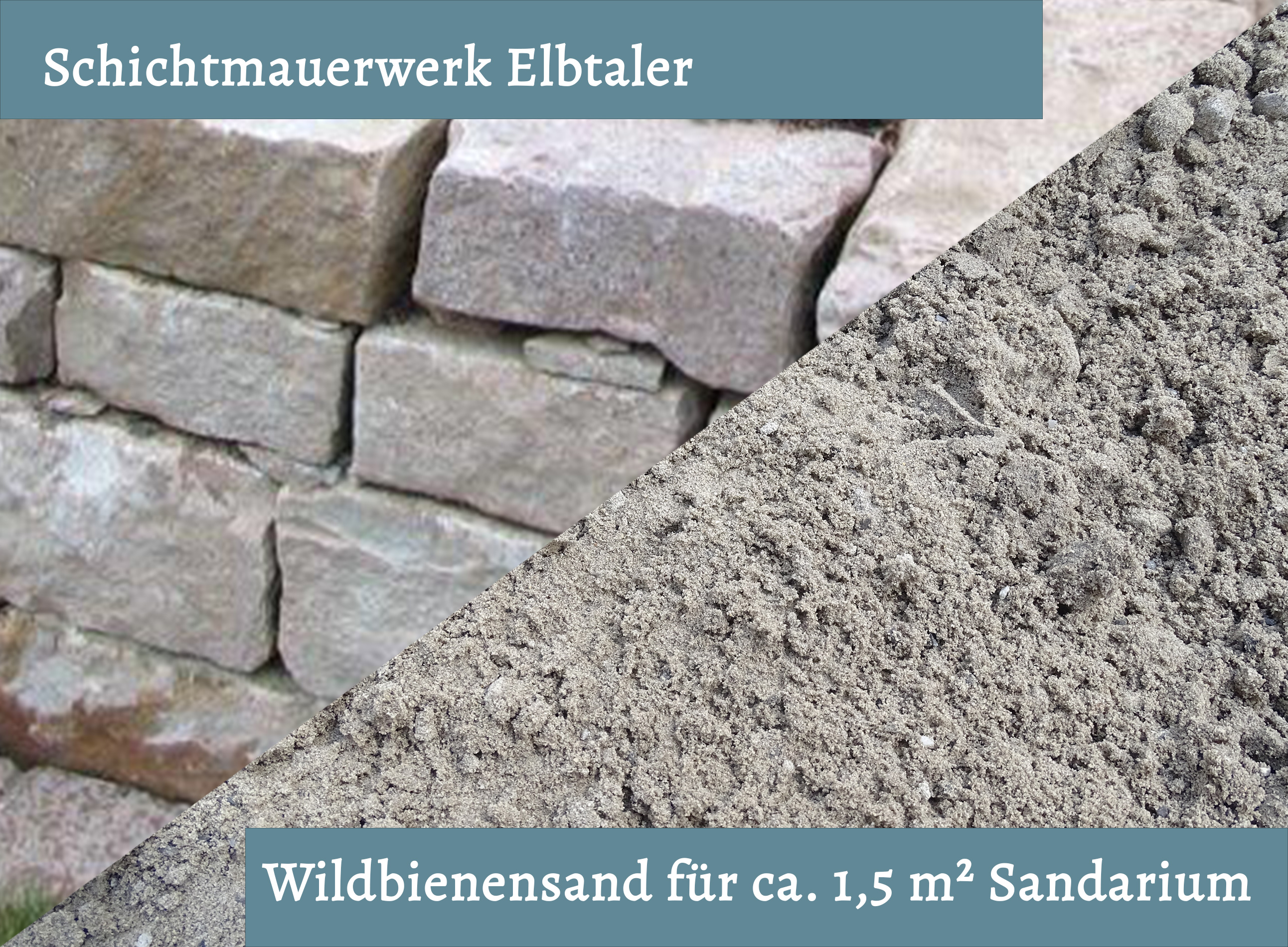 Wildbienensand mit Schichtmauer Elbtaler für Sandarium 1,5 m²