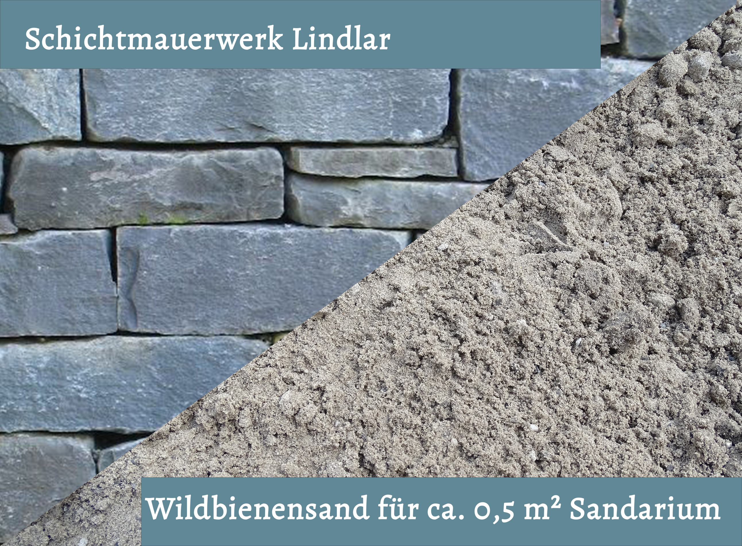Wildbienensand mit Schichtmauer Lindlar für Sandarium 0,5 m²